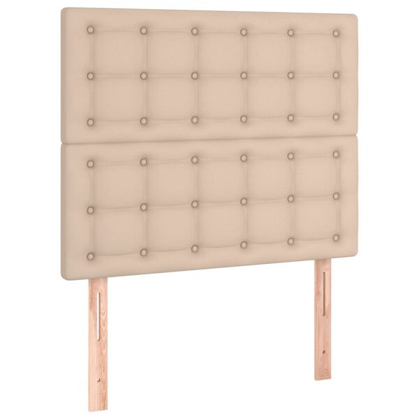 vidaXL T&ecirc;te de lit &agrave; LED Cappuccino 100x5x118/128 cm Similicuir