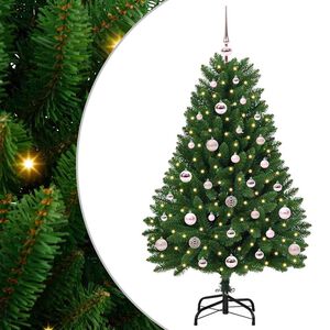 vidaXL Sapin de No&euml;l artificiel avec cimier et boules 120 cm 150 LED