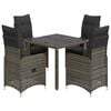 vidaXL Ensemble de bistro de jardin 5 pcs coussins gris poly rotin