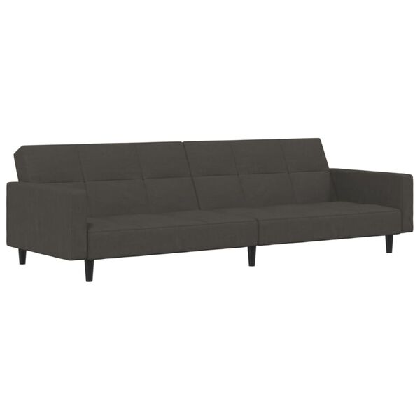 vidaXL Canap&eacute;-lit &agrave; 2 places Gris fonc&eacute; Microfibre