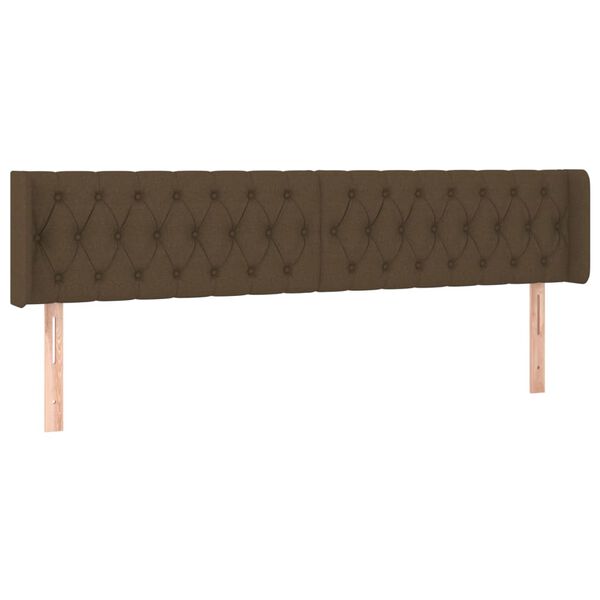 vidaXL T&ecirc;te de lit &agrave; LED Marron fonc&eacute; 183x16x78/88 cm Tissu
