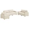 vidaXL Canap&eacute; 3 pcs Beige 221 x 80 x 80 cm Tissu en lin m&eacute;lang&eacute;