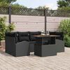 vidaXL Ensemble de canap&eacute; de jardin 7 pcs Noir Poly rotin