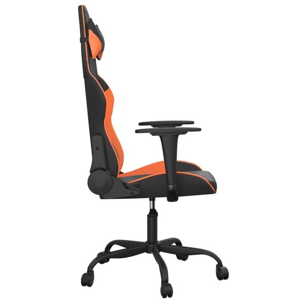 vidaXL Chaise de jeu de massage Noir et orange Similicuir