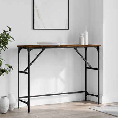 vidaXL Table console chêne fumé 100x32x75 cm bois d'ingénierie