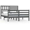 vidaXL Cadre de lit sans matelas gris 135x190 cm bois massif