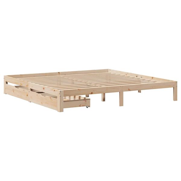 vidaXL Cadre de lit avec tiroirs sans matelas 200x200 cm
