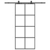 vidaXL Porte coulissante kit de quincaillerie noir 90x205 cm verre ESG