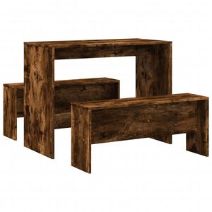 vidaXL Ensemble table &agrave; manger et bancs 3 pcs bois d'ing&eacute;nierie