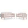 vidaXL Ensemble de canap&eacute; 2 pcs tissu cr&egrave;me