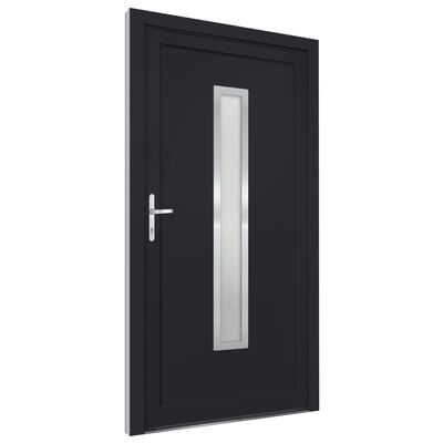 vidaXL Porte d'entrée anthracite 88x200 cm PVC