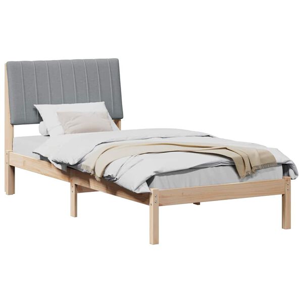 vidaXL Cadre de lit avec t&ecirc;te de lit Marron 90 x 200 cm Pin massif