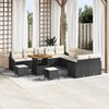 vidaXL Ensemble de canap&eacute; de jardin avec coussin 13 pcs Noir polyrotin