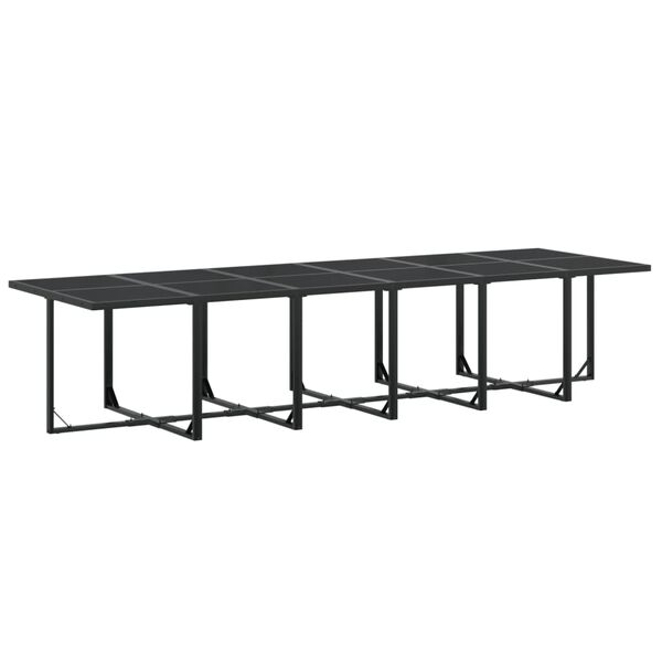 vidaXL Ensemble à manger de jardin 17 pcs noir textilène