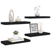 vidaXL &Eacute;tag&egrave;res murales flottantes 4 pcs noir 60x23,5x3,8 cm MDF