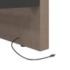 vidaXL Lit avec matelas et USB Taupe Tissu 90x200 cm
