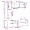 vidaXL Meuble TV avec LED 7 pcs Bois ancien Bois d'ing&eacute;nierie