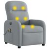 vidaXL Fauteuil de massage inclinable &eacute;lectrique gris clair tissu