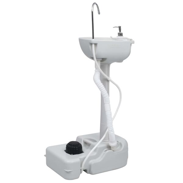 vidaXL Support de lavage des mains de camping portable Gris 20 L