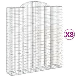 vidaXL Paniers &agrave; gabions arqu&eacute;s 8 pcs 200x50x220/240 cm Fer galvanis&eacute;