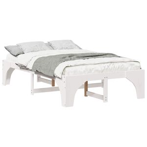 vidaXL Cadre de lit Blanc 135 x 190 cm Pin massif