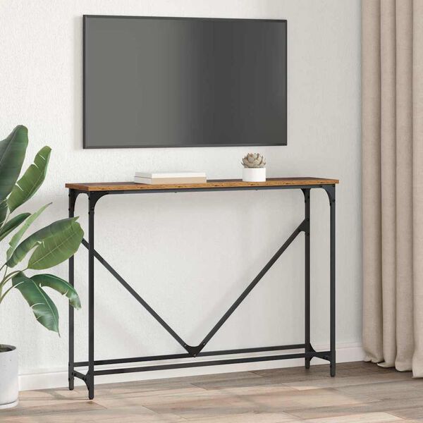 vidaXL Table console Bois Ancien 102 x 23 x 75 cm Bois d'ing&eacute;nierie