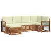 vidaXL Ensembles de canap&eacute;s avec coussin 6 pcs Naturel et Cr&egrave;me