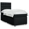 vidaXL Sommier &agrave; lattes de lit avec matelas Noir 90x190 cm Tissu