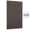 vidaXL Panneaux de toit 12 pcs Acier galvanis&eacute; Marron 60x36 cm