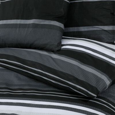vidaXL Ensemble de housse de couette noir et blanc 135x200 cm Coton