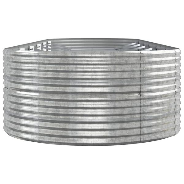 vidaXL Lit sur&eacute;lev&eacute; de jardin Acier enduit de poudre Argent&eacute;