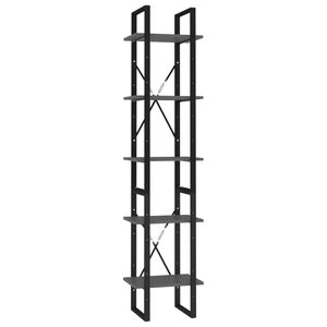 vidaXL Biblioth&egrave;que &agrave; 5 niveaux Gris 40x30x175 cm Bois ing&eacute;nierie