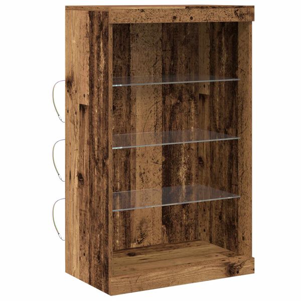 vidaXL Buffet LED Bois ancien 60,5 x 37 x 100 cm Bois d'ing&eacute;nierie