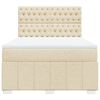 vidaXL Sommier &agrave; lattes de lit avec matelas Cr&egrave;me 160x200 cm Tissu