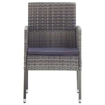 vidaXL Chaises de jardin coussins gris foncé 2 pcs résine tressée