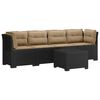 vidaXL Canap&eacute; de jardin 4 places avec coussins look rotin PP