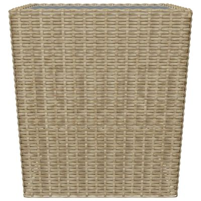 vidaXL Ensemble de bistro 3 pcs Résine tressée et verre trempé Beige