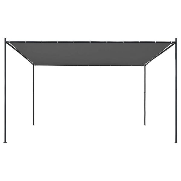 vidaXL Belvédère avec toit incliné 400x400x270 cm Anthracite 180 g/m²