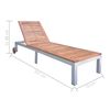 vidaXL Chaise longue avec coussin Bois d'acacia et acier galvanis&eacute;