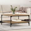 vidaXL Table basse ch&ecirc;ne artisanal 80 x 80 x 40 cm Bois d'ing&eacute;nierie