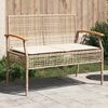 vidaXL Banc de jardin avec coussin beige résine tressée et acacia