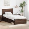 vidaXL Cadre de lit Ch&ecirc;ne brun 90 x 190 cm Bois d'ing&eacute;nierie