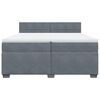 vidaXL Sommier &agrave; lattes de lit et matelas Gris fonc&eacute; 200x200cm Velours