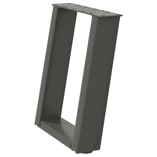 vidaXL Pieds de table basse en U 2 pi&egrave;ces Anthracite 38 x (42-43) cm Acier