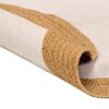 vidaXL Tapis tress&eacute; Blanc et naturel 120 cm Jute et coton Rond