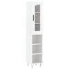 vidaXL Buffet haut Blanc 34,5x34x180 cm Bois d'ing&eacute;nierie