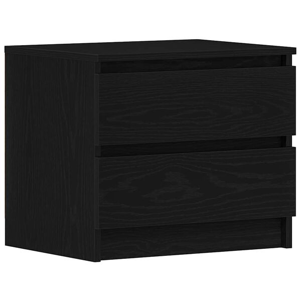 vidaXL Cabinet de chevet avec tiroir Chêne noir 50 x 40 x 43,5 cm