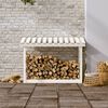 vidaXL Support pour bois de chauffage Blanc 108x64,5x78 cm Bois de pin