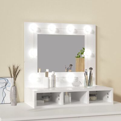 vidaXL Armoire à miroir avec LED Blanc brillant 60x31,5x62 cm