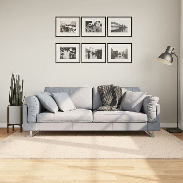 vidaXL Tapis HUARTE &agrave; poils courts doux et lavable beige 140x200 cm